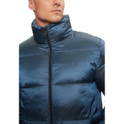 Blue Puffer Jacket featuring a stylish design and warm insulation for cold weather