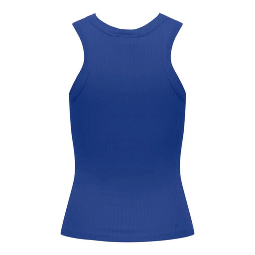 Blue ribbed tank top displayed in the product image, showcasing stylish casual wear