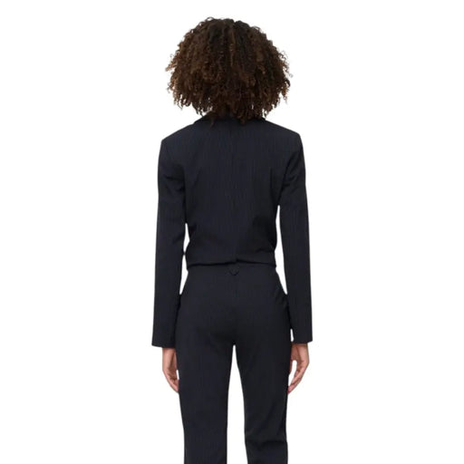 Black Pinstripe Tailored Blazer and Trousers for Women