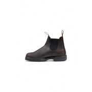 Bottines Chelsea pour homme Blundstone en cuir marron foncé avec empiècements élastiques latéraux et semelle en caoutchouc robuste, idéales pour l'automne et l'hiver.