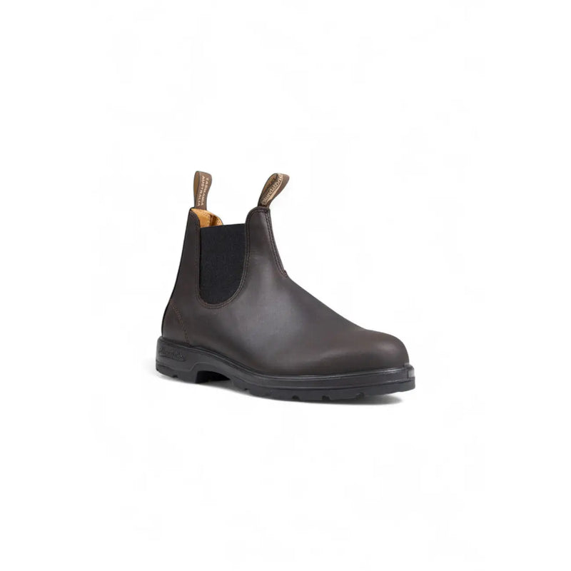 Bottines Chelsea Blundstone pour homme en cuir marron avec empiècements élastiques latéraux et semelle en caoutchouc robuste, idéales pour l'automne et l'hiver.