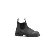 Bottines Blundstone pour homme en cuir noir avec empiècements Chelsea en daim gris foncé et semelle en caoutchouc noir