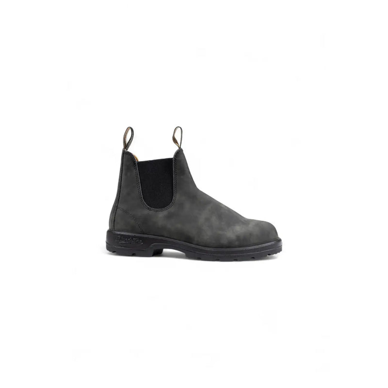Bottines Blundstone pour homme en cuir noir avec empiècements Chelsea en daim gris foncé et semelle en caoutchouc noir