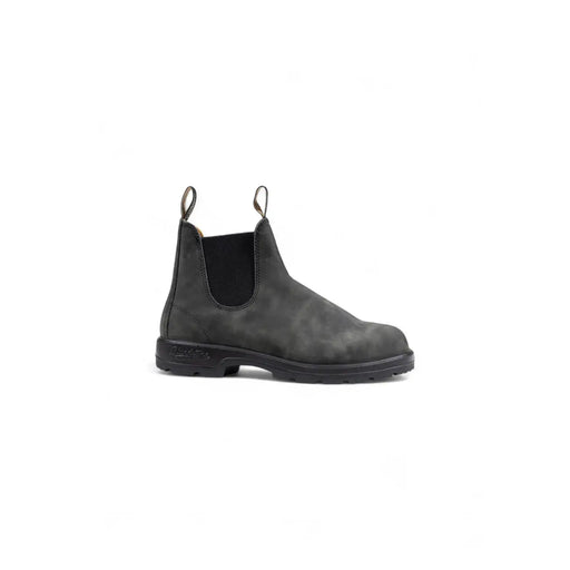 Bottines Blundstone pour homme en cuir noir avec empiècements Chelsea en daim gris foncé et semelle en caoutchouc noir
