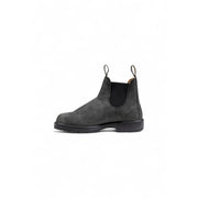 Bottines Blundstone pour homme en cuir noir, modèle Chelsea en daim noir, avec empiècements élastiques latéraux et semelle en caoutchouc.