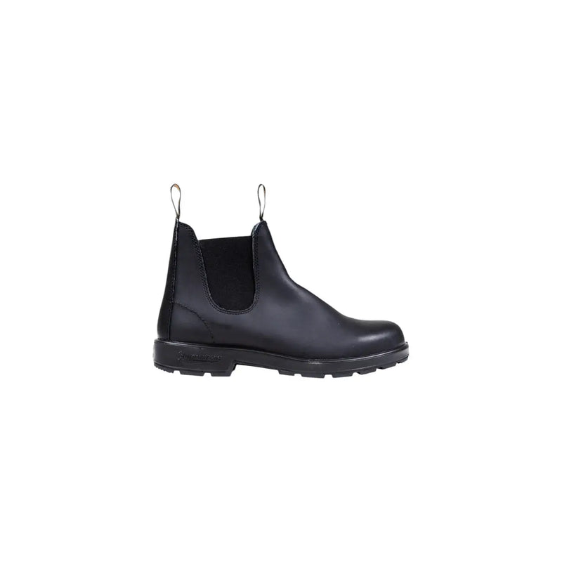 Bottes Blundstone pour homme en cuir noir, modèle slip-on avec empiècements élastiques latéraux et semelle en caoutchouc robuste.