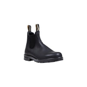 Bottes Blundstone pour homme en cuir noir, modèle Chelsea, avec empiècements élastiques latéraux et languettes de tirage.