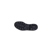 Bottes Blundstone pour homme en cuir noir, semelle en caoutchouc noir avec semelle crantée texturée et logo de la marque en relief.