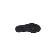 Vue arrière de la botte Blundstone pour homme en cuir suédé marron, montrant la semelle en caoutchouc noir à crampons profonds et le logo Brogan en relief.