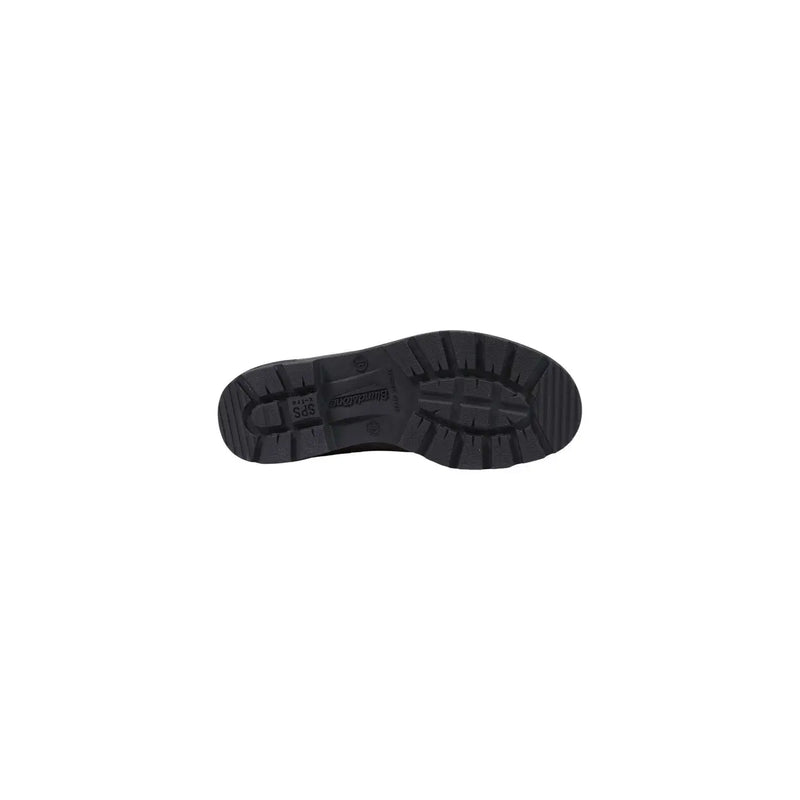 Vue arrière de la botte Blundstone pour homme en cuir suédé marron, montrant la semelle en caoutchouc noir à crampons profonds et le logo Brogan en relief.