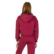Bordeaux Hooded Womens Sweatshirt in maroon with relaxed fit and ribbed cuffs