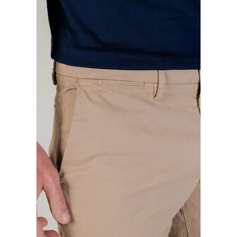 Borghese men trousers khaki chino pants with a clean tailored fit and subtle stitching details
