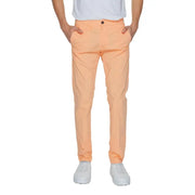 Pantalon chino slim fit couleur pêche avec fermeture à boutons classique de Borghese collection de pantalons pour hommes