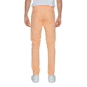 Borghese Pantalon chino slim couleur pêche pour homme, avec une texture subtile et des surpiqûres apparentes, idéal pour les tenues habillées.
