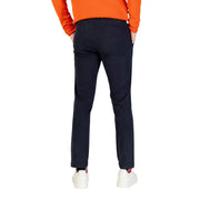 Pantalon chino bleu marine coupe slim avec plis discrets, issu de la collection de pantalons pour hommes Borghese.