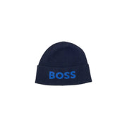 Hugo boss navy blue beanie with embroidered logo.