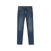 Jean Boss Jeans pour homme, bleu foncé, coupe droite, cinq poches, vue de face