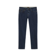 Jean Boss Jeans Delaware pour homme, bleu indigo foncé, coupe slim et cinq poches, vue de face