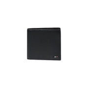 Black leather bi-fold wallet from Boss Men Blue Fall Winter collection with interior pockets