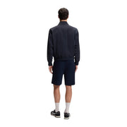 Blouson aviateur bleu marine à poignets et ourlet côtelés, en polyester, coupe classique, par Boss Men