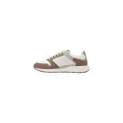 Boss men green sneaker sporty polyester shoes featuring a stylish olive white and gray suede design with a chunky sole