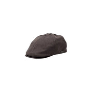 Casquette plate Boss pour homme, en viscose grise mélangée, avec une texture tissée gris foncé et une petite étiquette de marque, idéale pour le printemps et l'été.