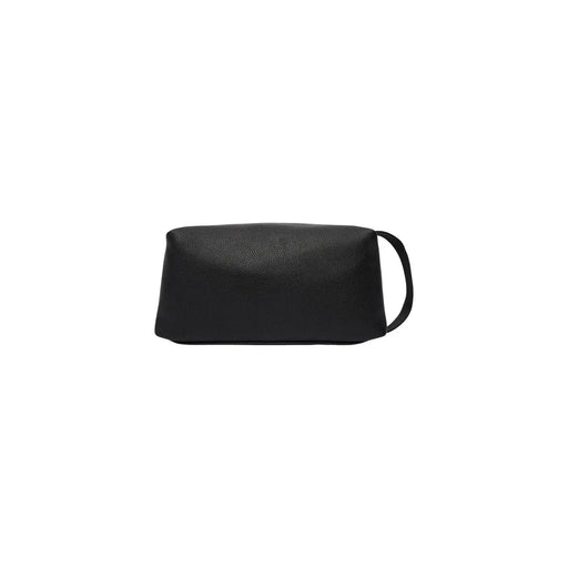 Sac à main homme Boss, trousse de toilette en cuir texturé noir avec poignée courte, en polyuréthane, dimensions 23 x 11 x 10 cm