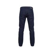 Boss men jeans blue cotton stretch regular fit dark indigo denim with classic straight leg and subtle faded wash