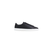 Baskets basses en cuir noir à lacets pour homme Boss top avec une tige en cuir noir et une semelle en caoutchouc blanc