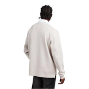 Polo Boss Men beige à manches longues, col et poignets côtelés en mélange de coton gris 50554315