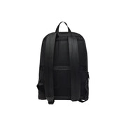 Noir hugo Sac à dos Boss pour homme en polyester avec panneau dorsal en maille et bretelles réglables, vu de dos.