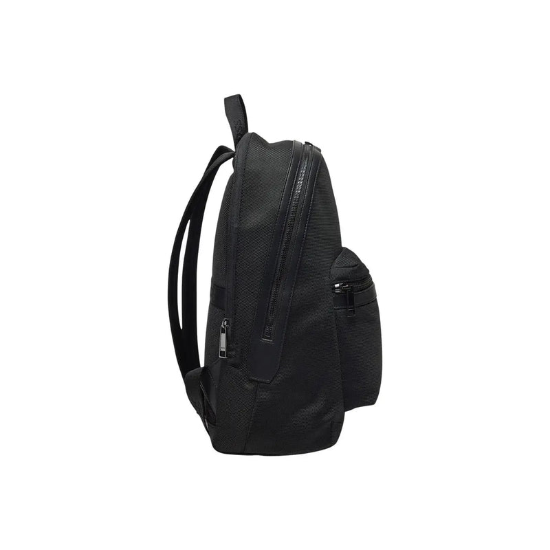 Sac à dos Boss pour homme, en polyester noir avec doublure en nylon texturé noir et fermetures éclair élégantes, design minimaliste, 30 x 40 x 14 cm