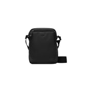 Sac bandoulière noir pour homme, au design minimaliste et élégant, fabriqué en polyuréthane résistant, dimensions 16 x 22 x 6 cm.