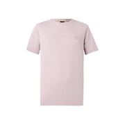 Boss men t-shirt soft blush pink short-sleeved crew neck with subtle embroidered logo on left chest