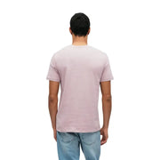 Boss men t-shirt soft lavender short-sleeved crew neck made of smooth cotton fabric for comfortable wear