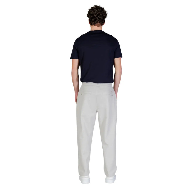 Boss men trousers light beige chino with a clean tailored fit and subtle front pockets for formal wear