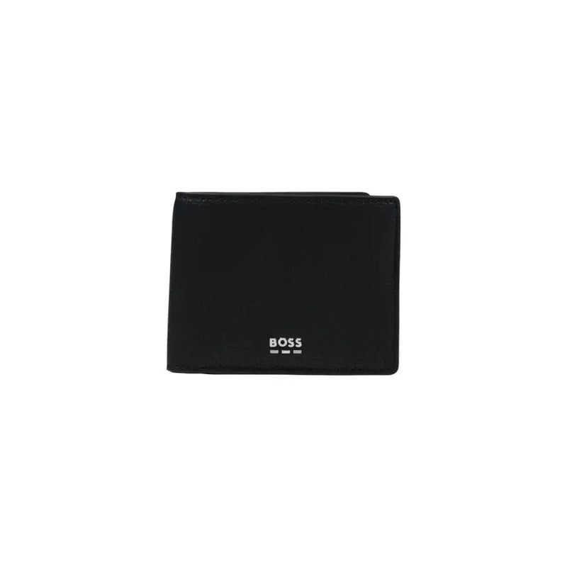 cuir noir hugo Portefeuille pour homme d'affaires au design minimaliste avec un logo blanc discret sur le devant