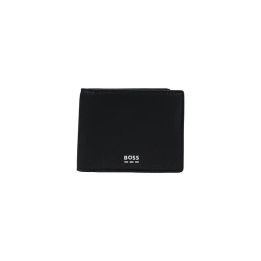 cuir noir hugo Portefeuille pour homme d'affaires au design minimaliste avec un logo blanc discret sur le devant