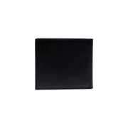 Portefeuille Boss pour homme en cuir noir, à deux volets, avec des coutures précises sur les bords pour un transport élégant et organisé.