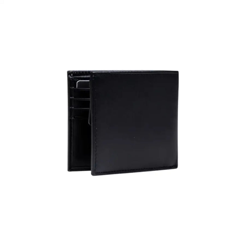 Portefeuille Boss pour homme en cuir noir, portefeuille à deux volets avec emplacements pour cartes visibles et design minimaliste élégant