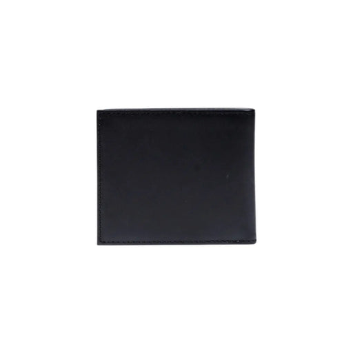 Portefeuille Boss pour homme en cuir noir avec surpiqûres soignées sur les bords, dimensions : 11 x 9 x 1,5 cm