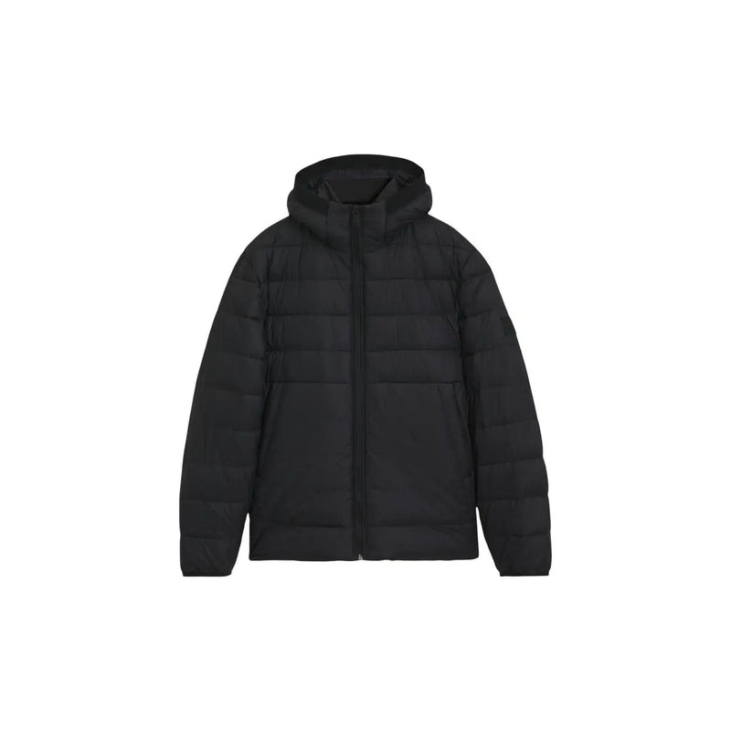 Doudoune Boss Odenni pour homme, noire, à capuche matelassée et poches avant, vue de face