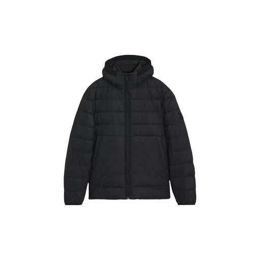 Doudoune Boss Odenni pour homme, noire, à capuche matelassée et poches avant, vue de face
