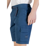 Short Boss 50534196 pour homme, bleu foncé, avec ceinture assortie et écusson logo Boss, vue de face