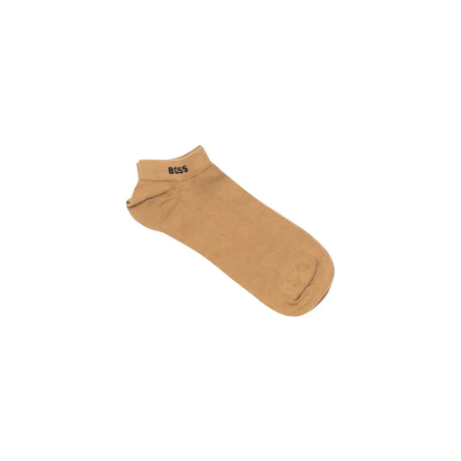 Chaussettes basses couleur camel en maille de coton et élasthanne avec logo Boss au talon, pour femmes