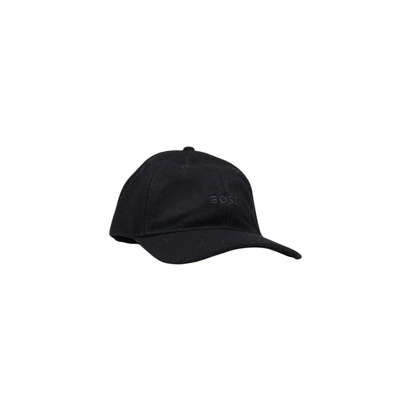 Casquette Boss en laine noire pour homme, avec logo Boss discrètement brodé, vue de face