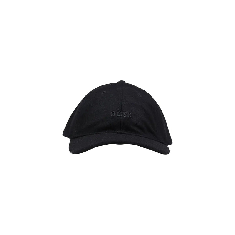 Casquette Boss en laine noire pour homme, avec logo brodé discret, vue de face