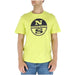 Bright yellow North Sails Men T-Shirt with navy blue North Sails logo on chest