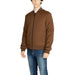 Brown bomber jacket with zip front and ribbed collar by Antony Morato for men
