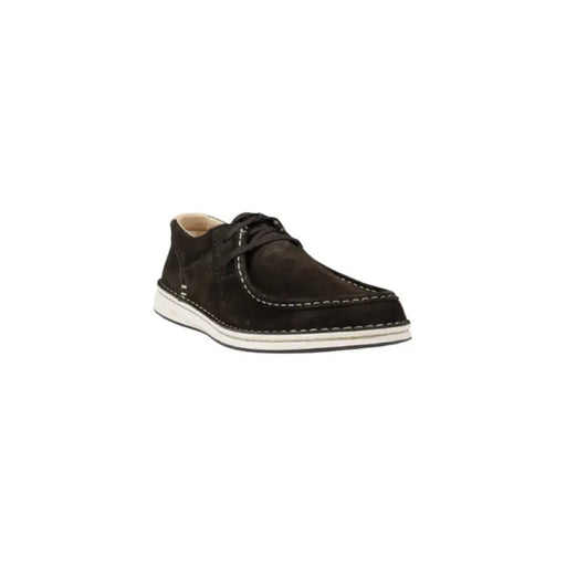 Brown suede lace-up shoe displayed on Black and Brown Suede Casual Shoes product image